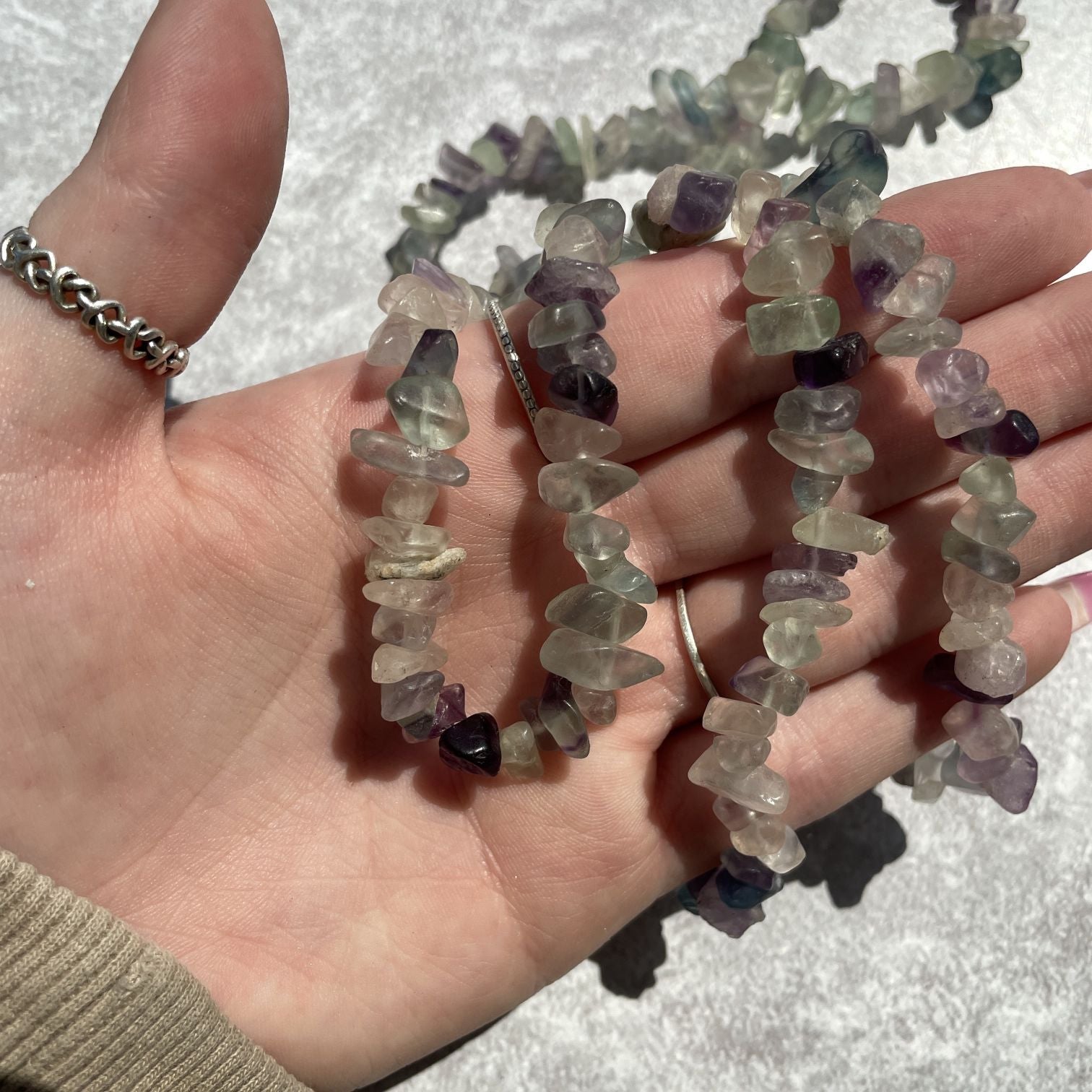 Rainbow Fluorite Chip Necklace Rainbow Fluorite Chip Necklace